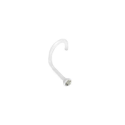 Clear BioFlex Nose Screw with clear Bezel Set Gem