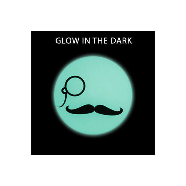 Pair of Mustache and Monocle Glow In The Dark Ear Plugs - 6 Gauge to 7/8"