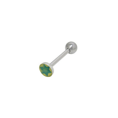 Green Star Tongue Barbell