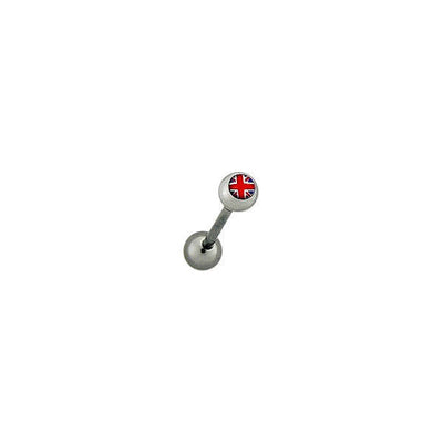 British Flag Straight Barbell Tongue Ring