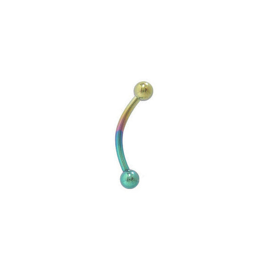 Multi-Color Anodized 16G Curved Barbell Eyebrow Ring