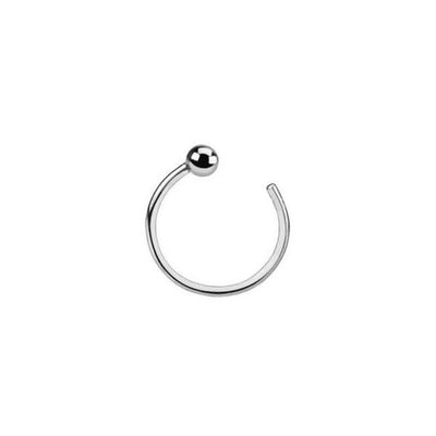 Solid White Gold 14 Karat Nose Hoop Ring