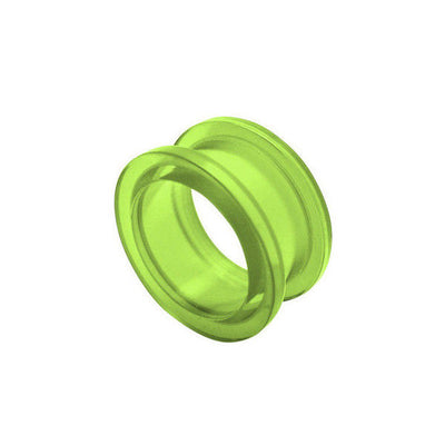 Pair of Clear Green Acrylic Screw Fit Ear Plugs Eyelet - 8 Gauge to 18MM