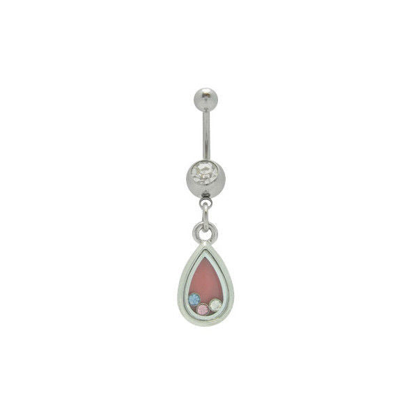 Tear Drop Dangle Ring Belly Button Ring Navel Jewelry 14G