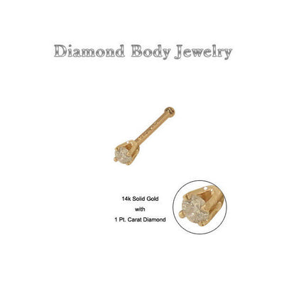 14k Diamond Gold Nose Bone