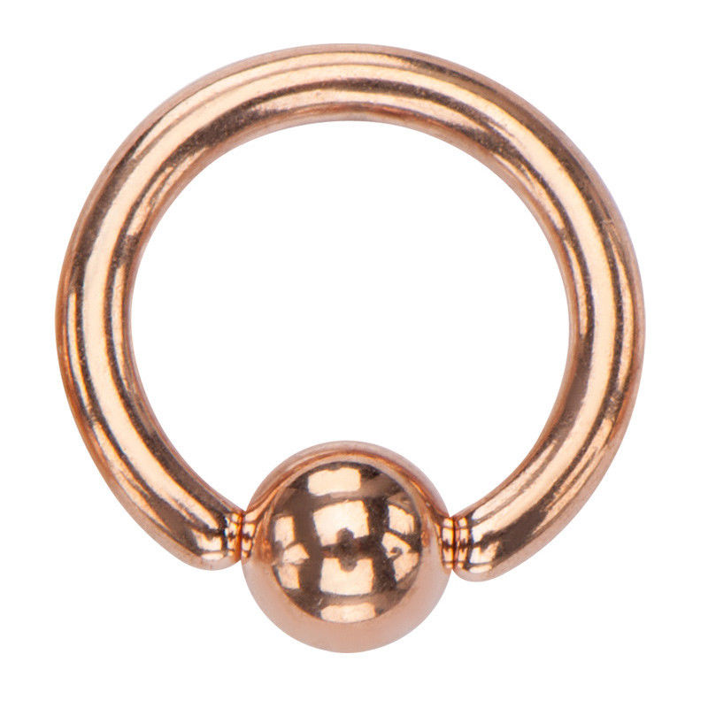 Captive Bead Ring Rose Gold Plated 316L Surgical Steel Hoop Piercing 18G 16G 14G