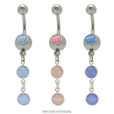 Belly Button Ring Dangle Double Circle