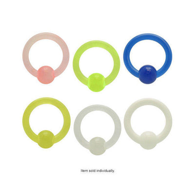 8 Gauge Acrylic UV Captive Bead Ring