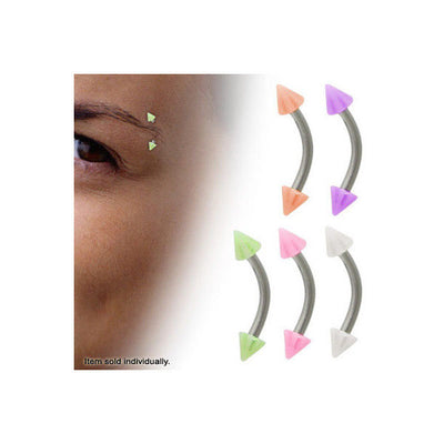 Spike Acrylic Curved Barbell Eyebrow Ring - 5 Colors Available