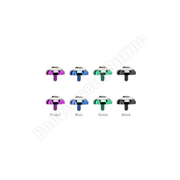 8pc Flat Dome Dermal Anchor Top in Assorted Colors