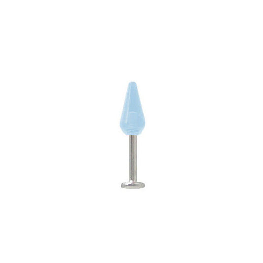 Labret Monroe Surgical Steel with Light Blue UV Acrylic Bead (18 Gauge, 6mm)
