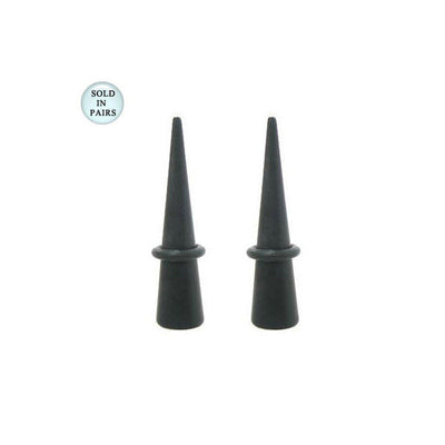 Black Glass Horned Ear Stretcher Taper Plugs - 0 Gauge