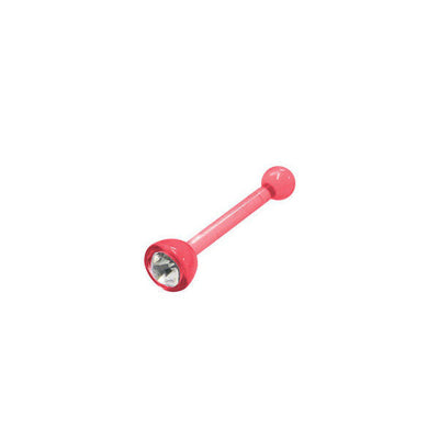 Red Acrylic Nose Bone with Clear CZ Gem