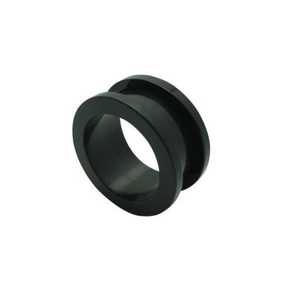 Black Acrylic Double Flared Screw Fit Eyelet Tunnel Ear Plugs - 8 Gauge to 3/4"