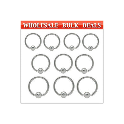 200 Surgical Steel Captive Bead Rings - Bulk12