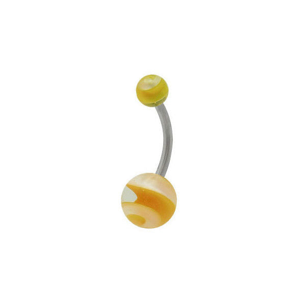 Acrylic Swirl Ball Belly Button Ring