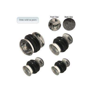 Pair of Clear Acrylic Ear Plug Art Deco Design - 6 Gauge to 0 Gauge