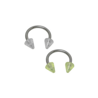 Pair of Acrylic Spike Bead Horseshoe Rings in 2 colors