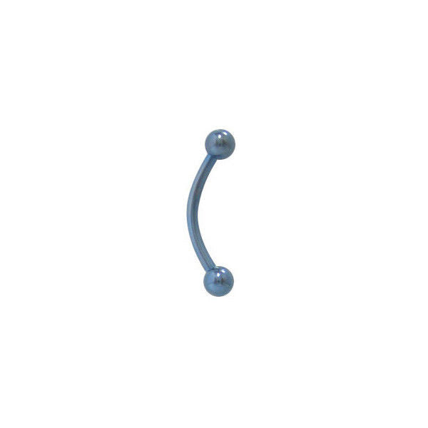 Light Blue Anodized Titanium Eyebrow Piercing 16G Curved Barbell