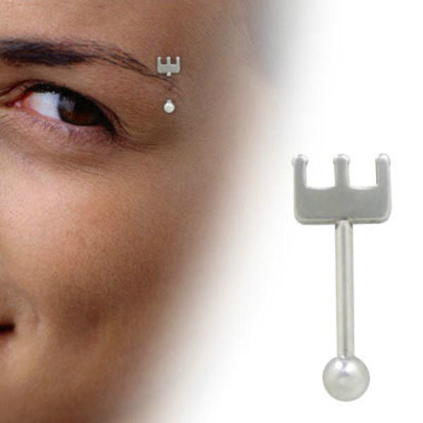 Barbell Eyebrow 16G Ring Surgical Steel with Unique Design