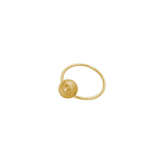 Gold Plated 18G Captive Bead Ring with 4mm Ball Bead End