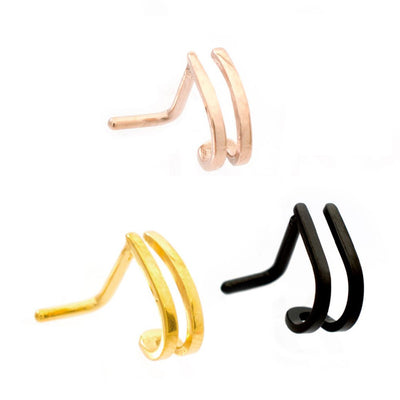 Double Hoop Nose Ring for Single Piercing 20ga 18ga- Sold Each