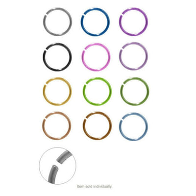50 pc. Nose Hoop Ring Anodized Titanium - 18g 5/16